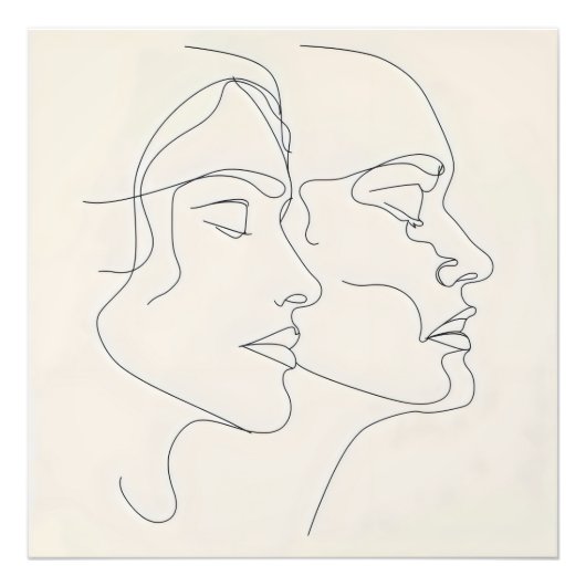 People Line Art Fotodruck (Vorne)