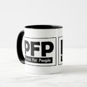 People-Logo - Schwarz Tasse (Vorderseite Links)