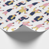 People-Muster für soziale Medien Geschenkpapier (Ecke)