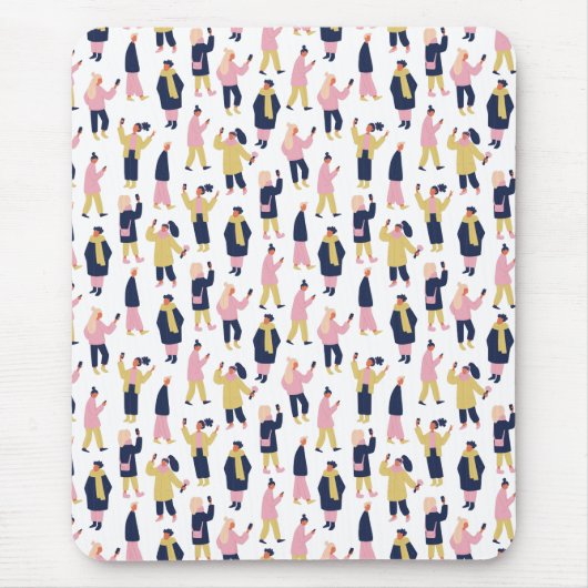 People-Muster für soziale Medien Mousepad (Vorne)