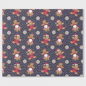 People Navy Geschenkpapier (Flach)