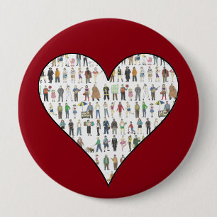 People NYC New York Bürger Nachbarn Rotes Herz Button