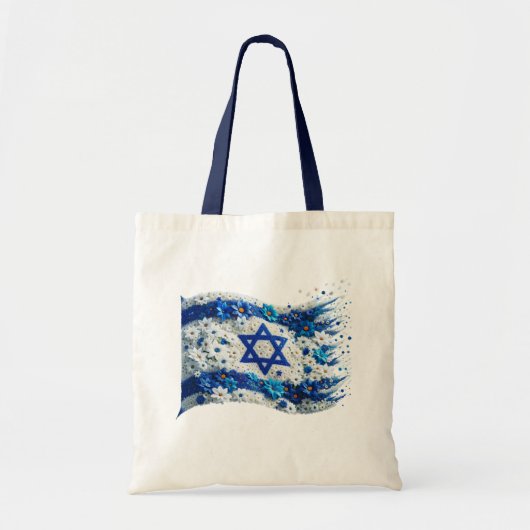 People of Israel Flag blossoming in flowers  Tote Tragetasche (Vorne)