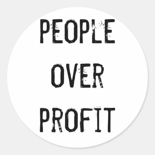 "People over profit"-Aufkleber Runder Aufkleber (Vorderseite)