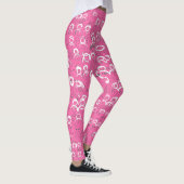 People Pattern Pink Hintergrund Leggings (Rechts)