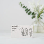 People walking along prmenade drawing visitenkarte (Stehend Vorderseite)