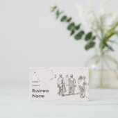 People walking along promenade drawing visitenkarte (Stehend Vorderseite)