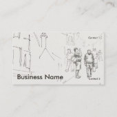 People walking English street drawing Visitenkarte (Vorderseite)