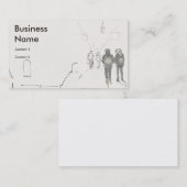 People walking through shopping arcade drawing visitenkarte (Vorne/Hinten)