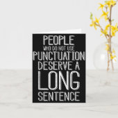 People Who Do Not Use Punctuation Funny Grammar  Karte (Gelbe Blume)