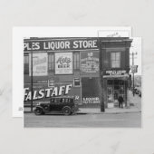 People's Liquor Store, 1938 Postkarte (Vorne/Hinten)