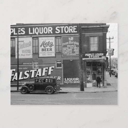 People's Liquor Store, 1938 Postkarte (Vorderseite)