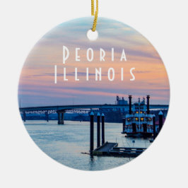 Peoria Illinois bei Sunset Keramik Ornament