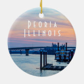 Peoria Illinois bei Sunset Keramik Ornament (Hinten)