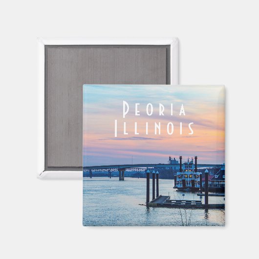 Peoria Illinois bei Sunset Magnet (Vorderseite/Rückseite)