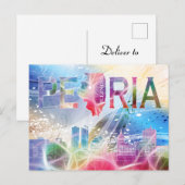 Peoria, Illinois - Farbdesign Postkarte (Vorne/Hinten)