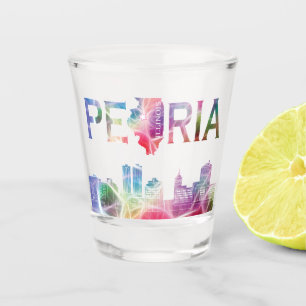 Peoria, Illinois II - farbenfrohe Gestaltung Schnapsglas