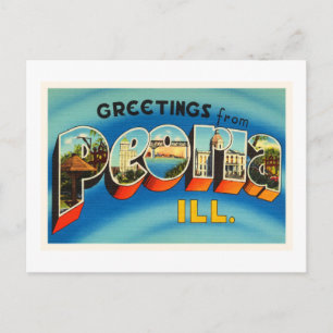 Peoria Illinois IL Old Vintage Travel Souvenir Postkarte
