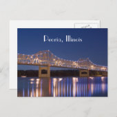 Peoria Illinois Murray Baker Bridge PostCard Postkarte (Vorne/Hinten)