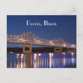 Peoria Illinois Murray Baker Bridge PostCard Postkarte