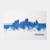 Peoria Illinois Skyline Blue Fußmatte (Vorderseite)