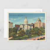 Peoria, Illinois Vintag Stadtzentrum und Gerichtsg Postkarte (Vorne/Hinten)