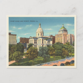 Peoria, Illinois Vintag Stadtzentrum und Gerichtsg Postkarte