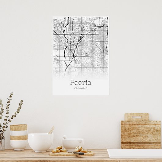 Peoria Map - Arizona - City Map Poster (Küche)