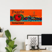 Peoria Tomato LabelPeoria, IL Poster (Heimbüro)