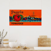 Peoria Tomato LabelPeoria, IL Poster (Küche)