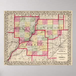 Peoria, Woodford, Tazewell Landkreise Poster
