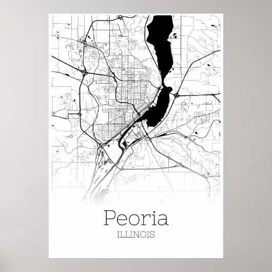 Peorida Map - Illinois - City Map Poster (Vorne)