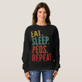 Peos Crypto essen Sleep Peos Wiederholung Sweatshirt (Vorne ganz)