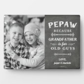 Pepaw Großvater Vatertag Kinder Foto Fotoplatte (Vorderseite)