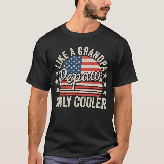 Pepaw wie Opa nur Cooler USA Flag Männer T-Shirt (Vorderseite)