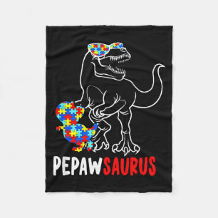 Pepawsaurus T Rex Dinosaur Autismus-Bewusstsein Pe Fleecedecke