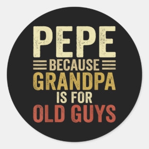 Pepe-Design für Opa von den Enkelkindern zum Vater Runder Aufkleber