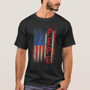 Pepe Gift America Flag Geschenk für Männer Vaterta T-Shirt