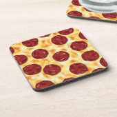 Peperoni Pizza Vektorart Getränkeuntersetzer (Linke Seite)