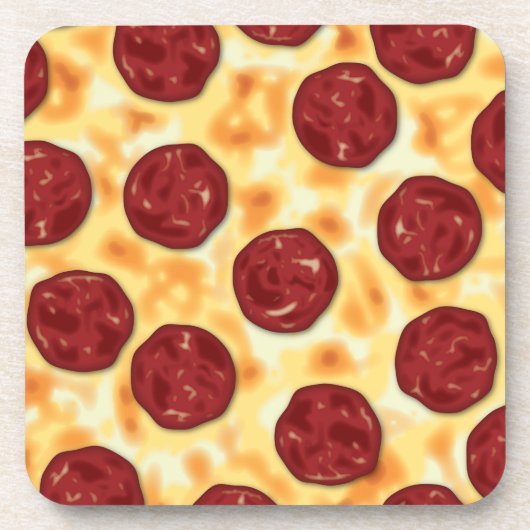 Peperoni Pizza Vektorart Getränkeuntersetzer (Vorderseite)