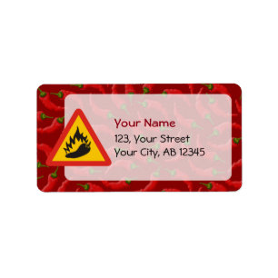 Peperonigefahrenzeichen Adressaufkleber