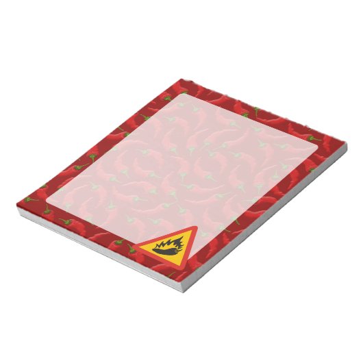 Peperonigefahrenzeichen Notizblock (Rotiert)