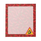 Peperonigefahrenzeichen Notizblock (Vorderseite)