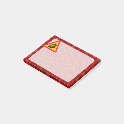 Peperonigefahrenzeichen Post-it Klebezettel (angewinkelt)