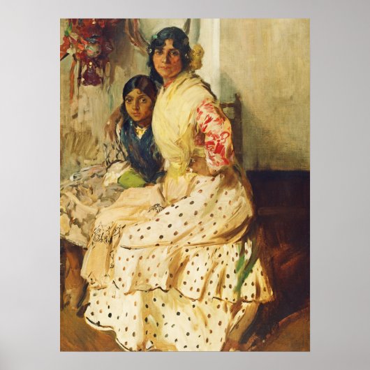 Pepilla und ihre Tochter, Joaquín Sorolla Poster (Vorne)