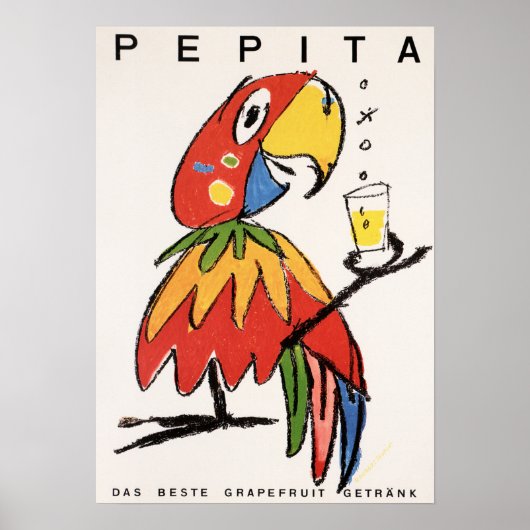PEPITA Grapefruit Soda Drink von Herbert Leupin Poster (Vorne)