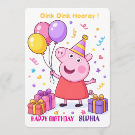 Peppa Pig Birthday Card for Kids | Personalized Feiertagskarte