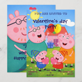 Peppa Schwein Valentinskarte für die Klasse, Perso Feiertagskarte