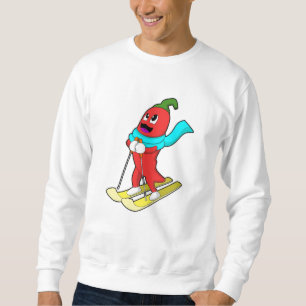 Pepper als Skifahrer mit Ski Sweatshirt