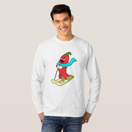 Pepper als Skifahrer mit Ski T-Shirt (Vorne ganz)